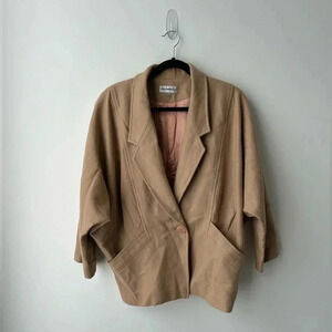 Vintage wool  oversized camel coat